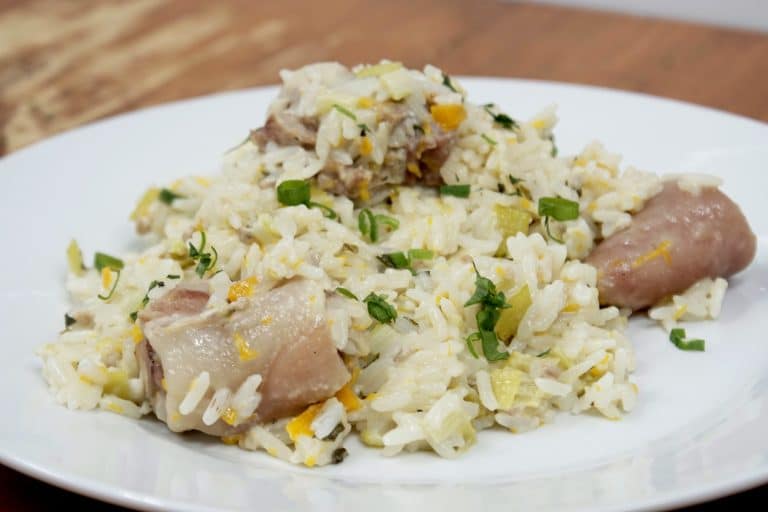 ochro rice with pigtail