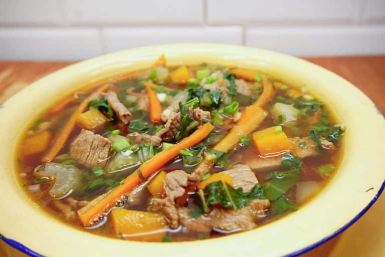 pak choi beef soup