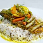 Steamed Spiced Salmon With Coconut Rice