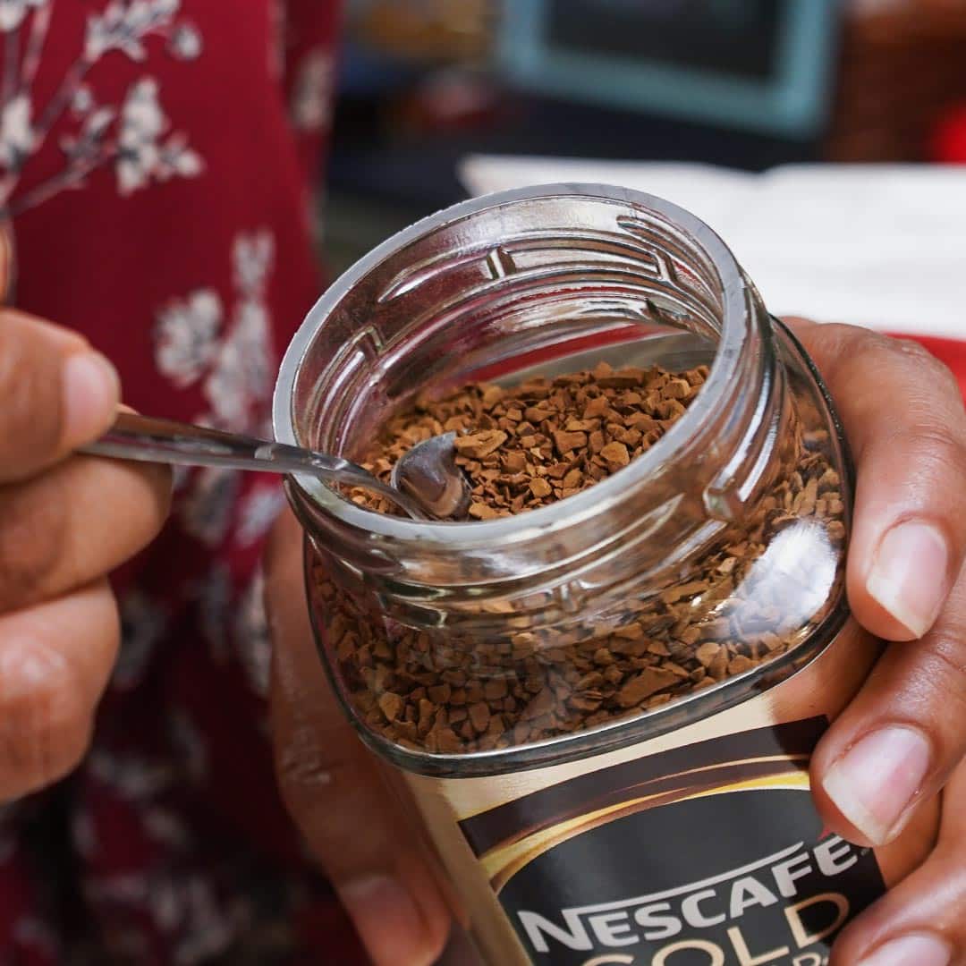 Sprinkle on the Nescafe Gold