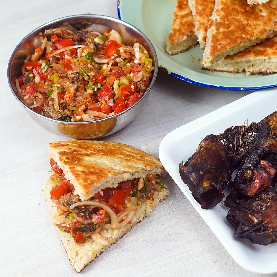 smoked herring & coconut bake