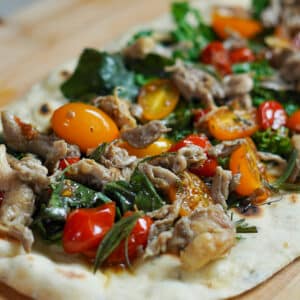 rosemary flatbread with sauteed veggies